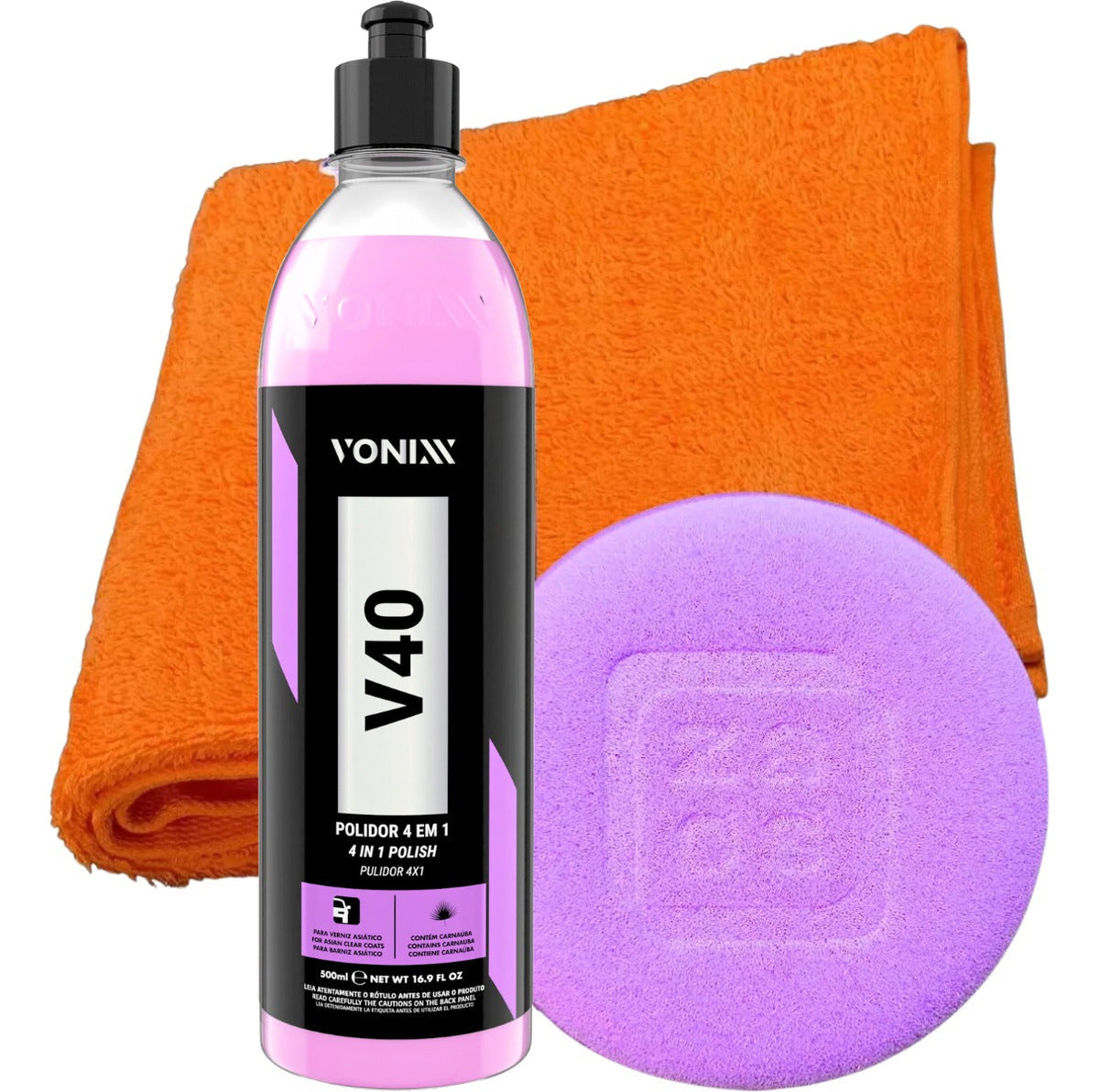 Polidor Corte Refino Lustro Protecao V40 Vonixx + Aplicador