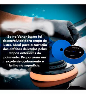 Politriz Orbital 5 Pol Vonixx Voxxer + Boinas e Kit de Produtos para Polimento