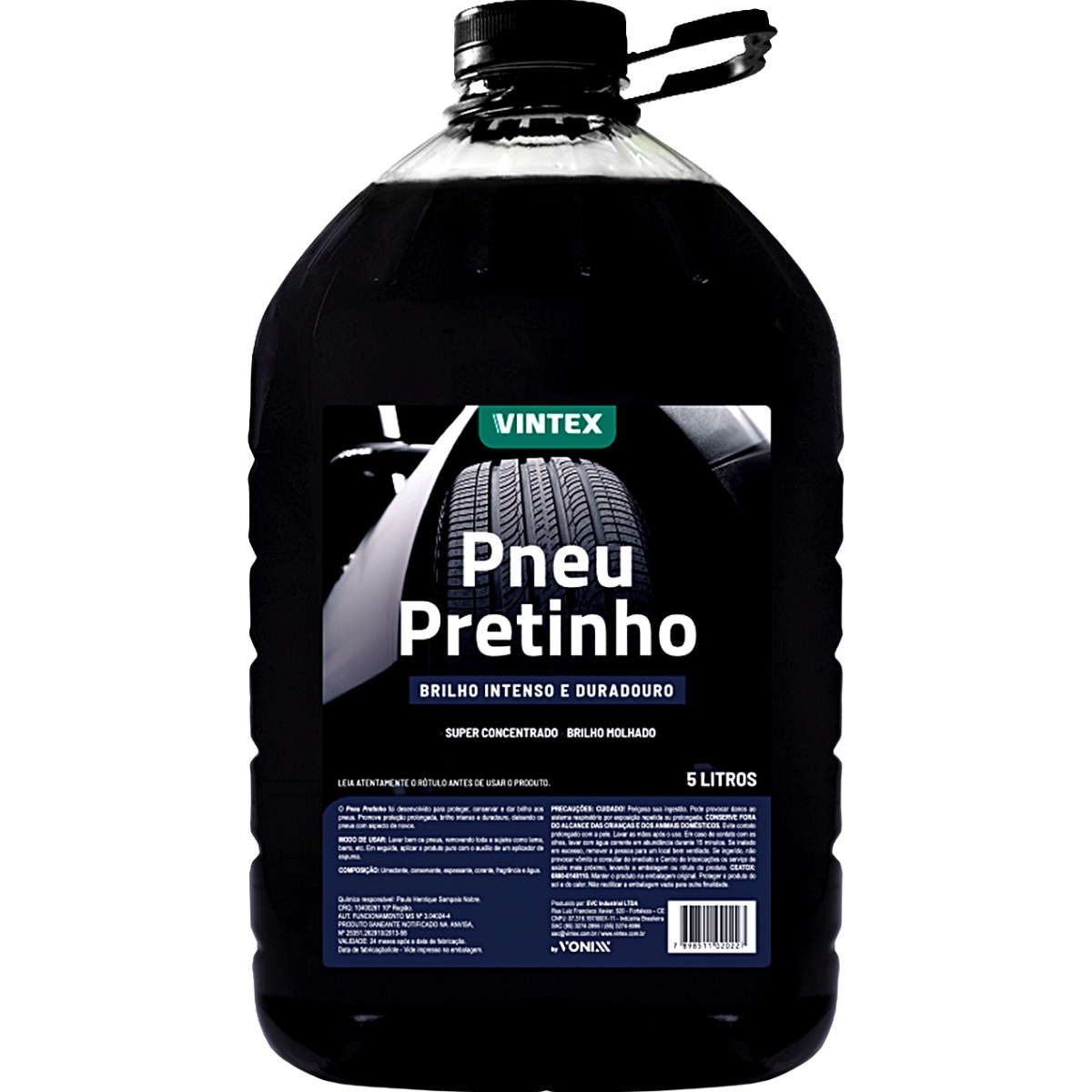 Brilha Pneu Pretinho 5 Litros Vonixx Pronto Uso Brilhante